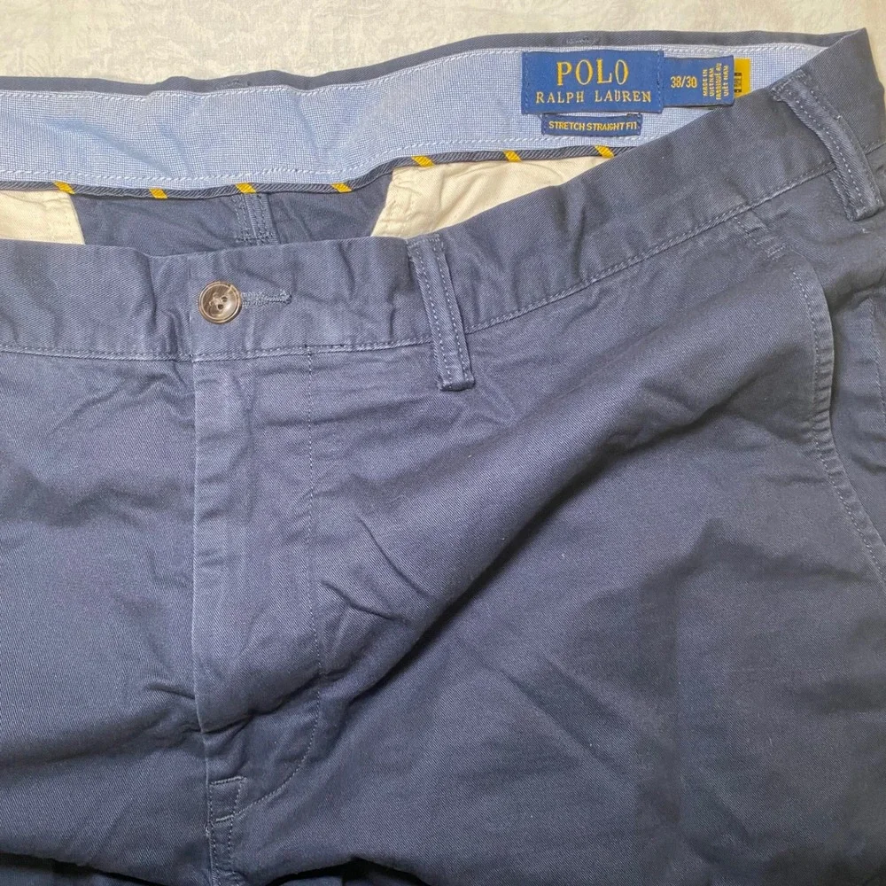Polo Ralph Lauren The Polo Chino Mens 38 30 Navy Stretch Straight Fit Pants